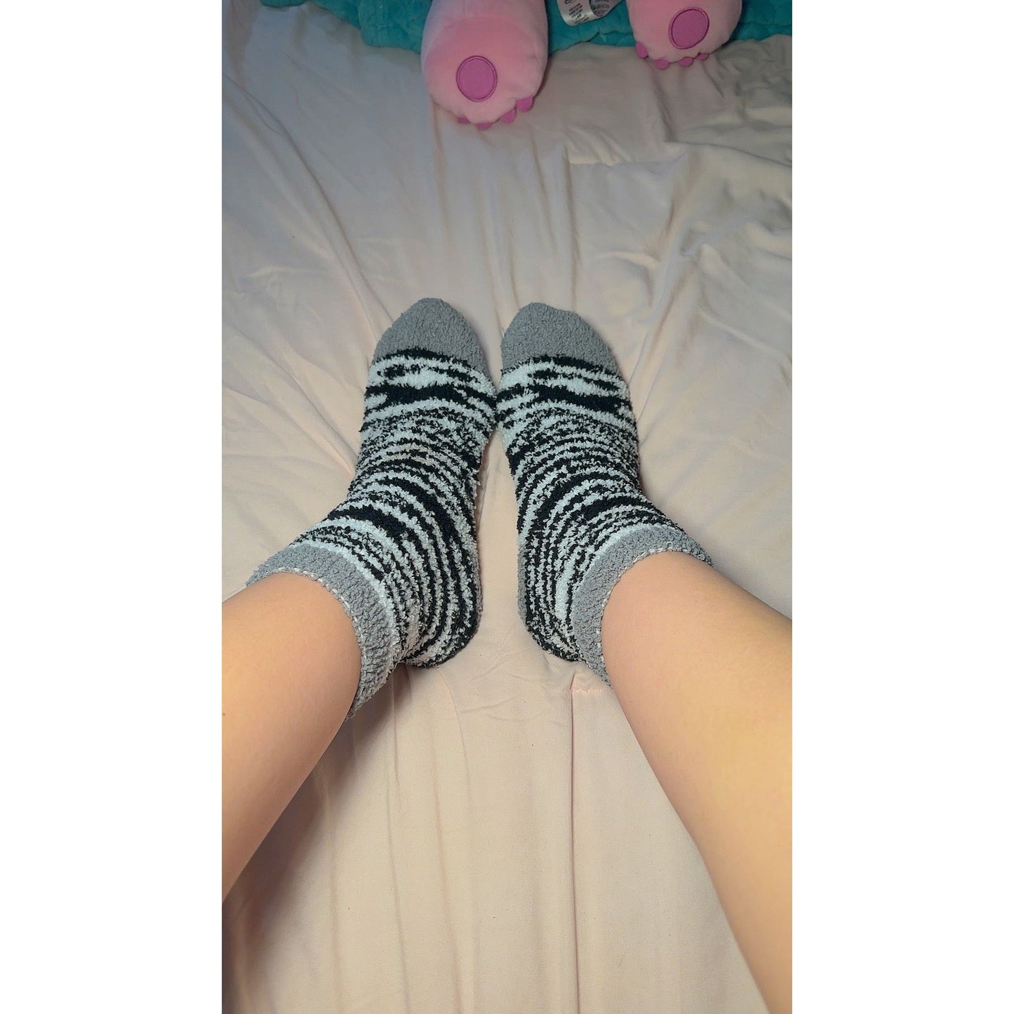 Fuzzy Zebra Socks