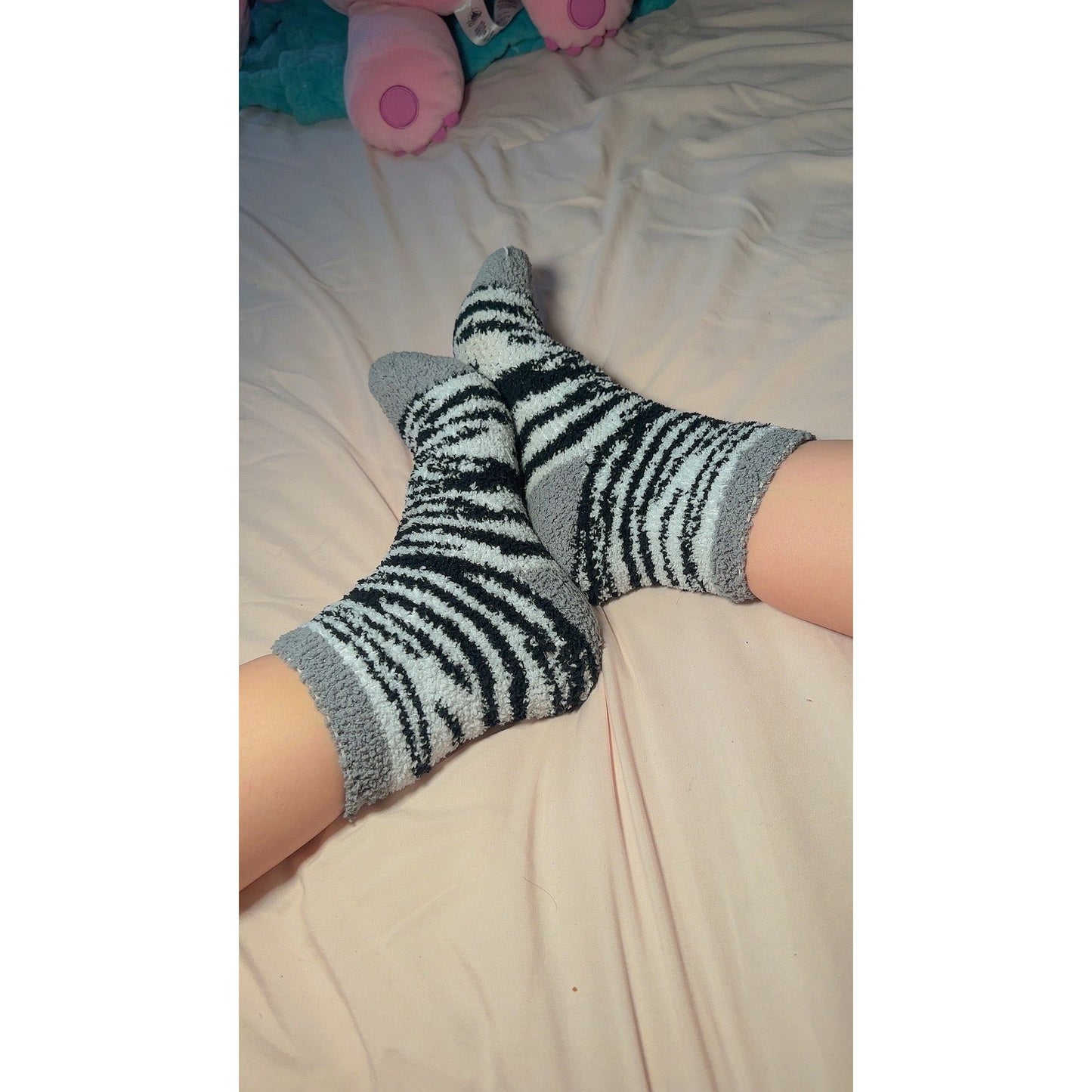 Fuzzy Zebra Socks