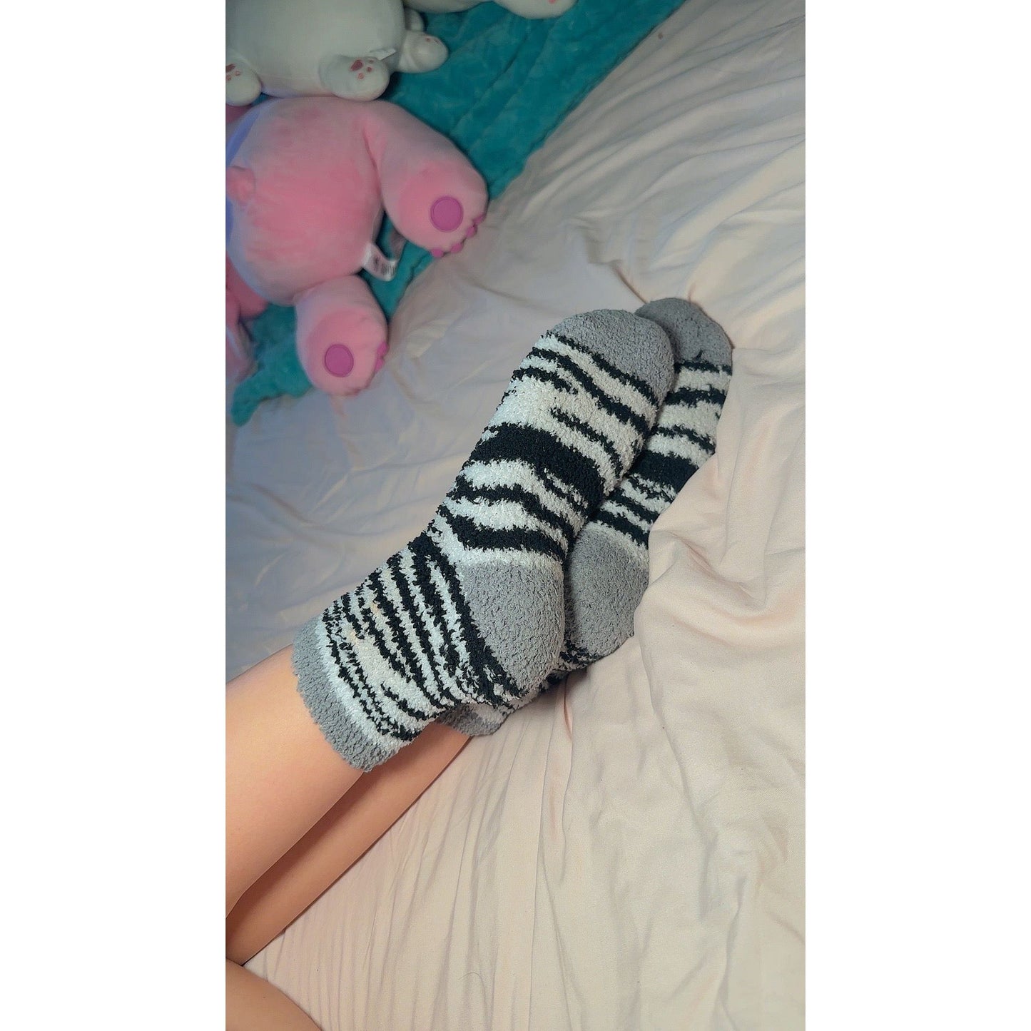 Fuzzy Zebra Socks