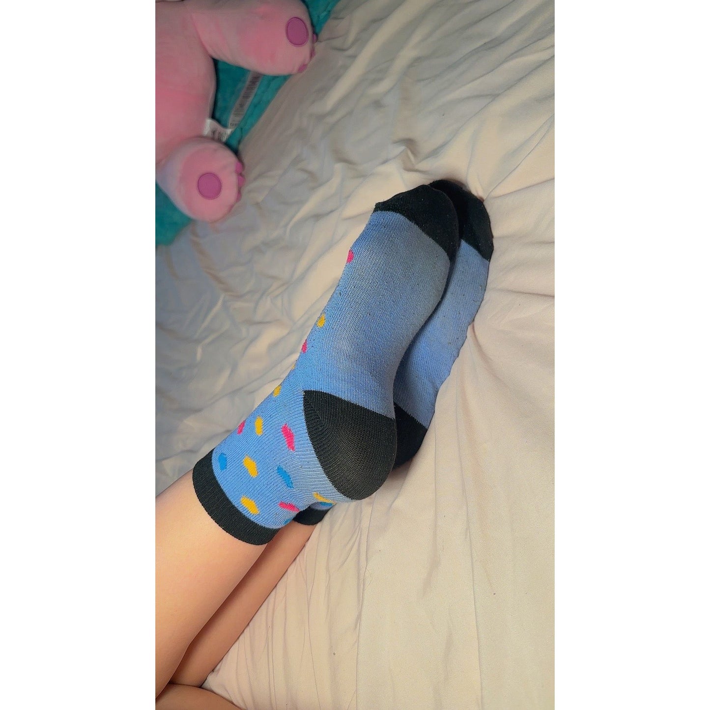 Blue Candy Hearts Socks