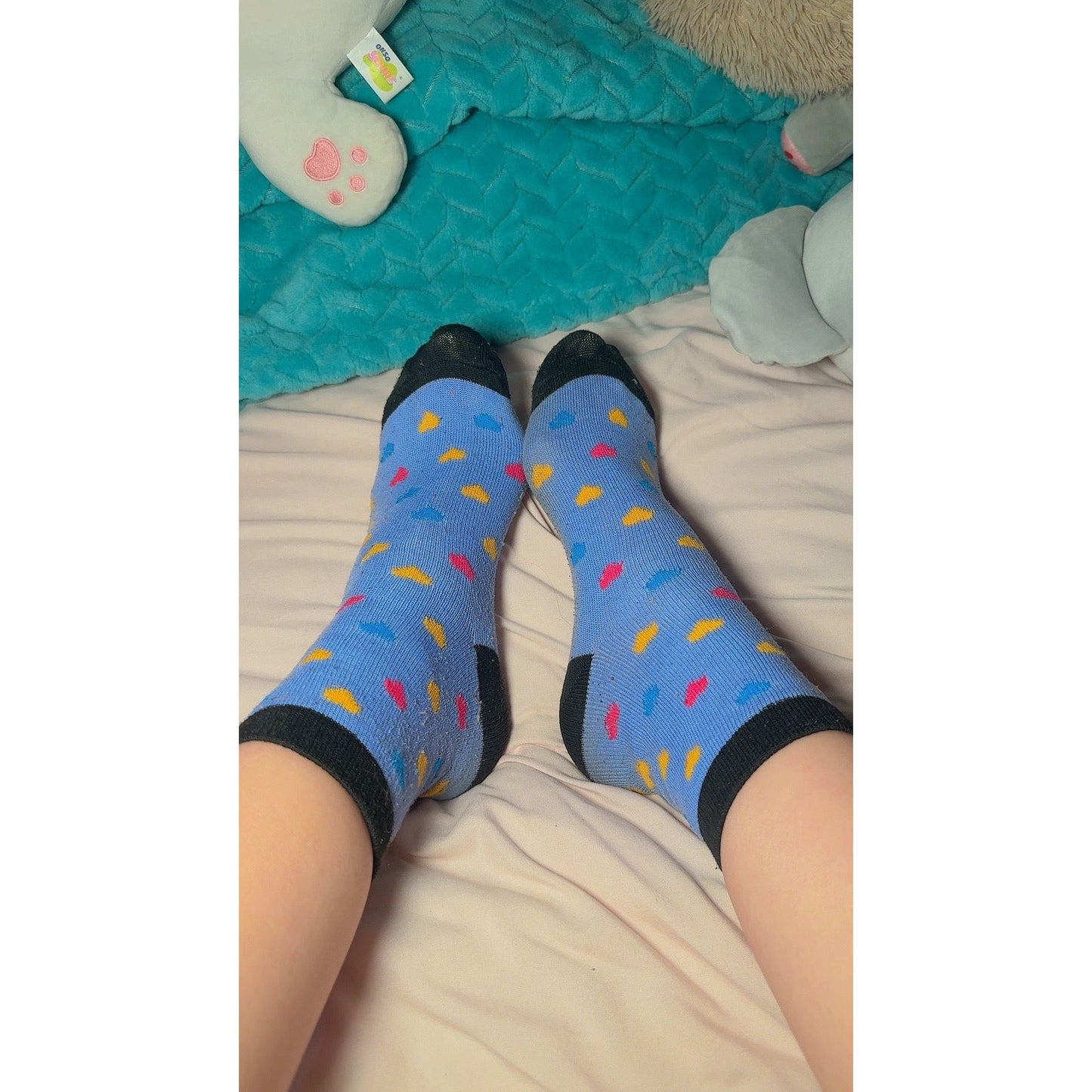 Blue Candy Hearts Socks