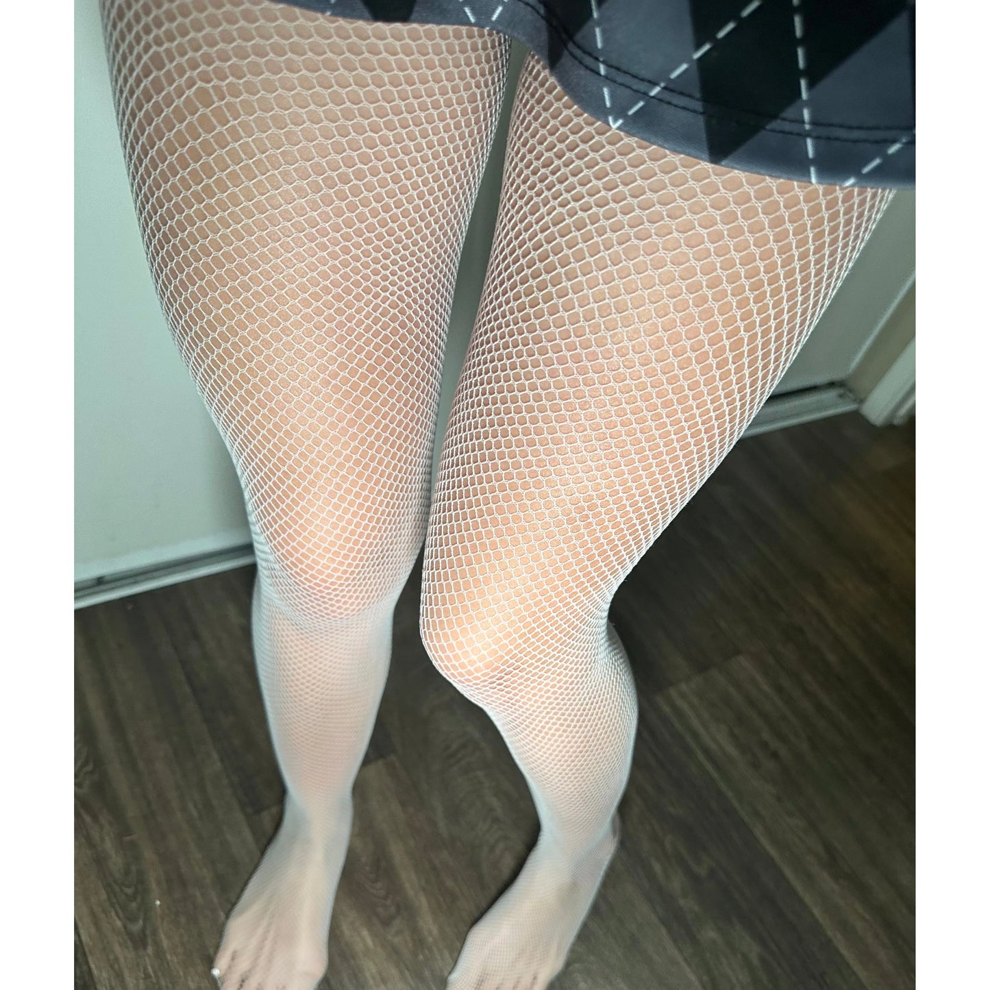 White High Waisted Fishnets